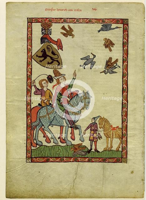 Margrave Henry III of Meissen (From the Codex Manesse), Between 1305 and 1340. Artist: Anonymous  