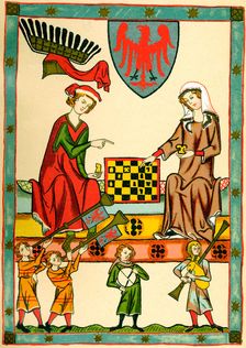 Margrave Otto IV of Brandenburg Playing Chess (From the Codex Manesse), c1300