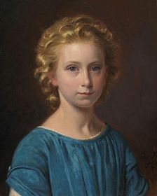Margrethe Vullum as a child (née Lehmann), 1853. Creator: Constantin Hansen
