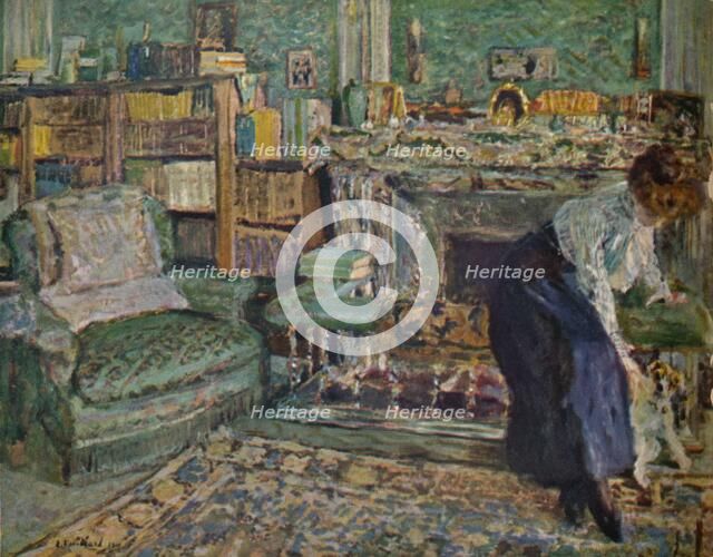 'Marguerite Chapin in Her Apartment with Her Dog', 1910. Artist: Edouard Vuillard.