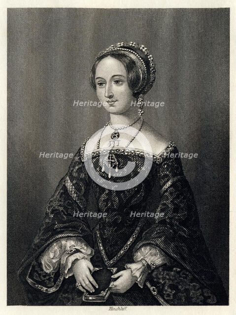 Marguerite de Navarre, Queen Consort of Henry II of Navarre, (1864).  Artist: John James Hinchcliff