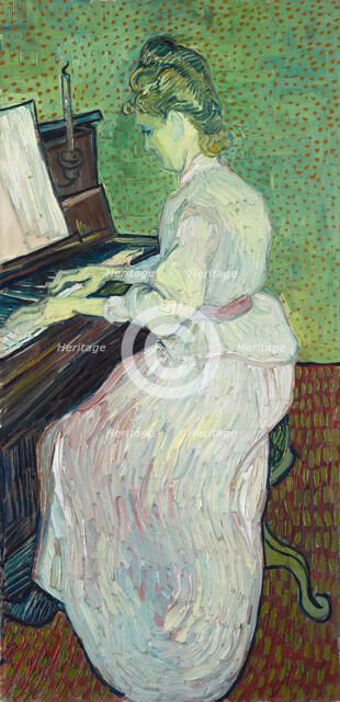Marguerite Gachet at the piano, 1890. Creator: Gogh, Vincent, van (1853-1890).