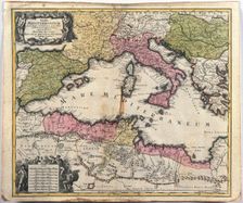 Mare Mediterraneum, juxta Regna et Provincias, quas alluit distinctum et cognominatum...c.1770. Creator: Seutter, Georg Matthew (1678-1757)