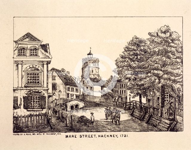Mare Street, Hackney, London, 1731.  Artist: Anon