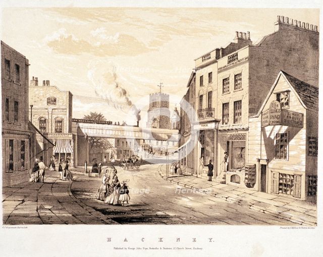 Mare Street, Hackney, London, c1845. Artist: CJ Greenwood