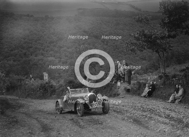 Marendaz special open 2-seater at the Mid Surrey AC Barnstaple Trial, Beggars Roost, Devon, 1934. Artist: Bill Brunell.