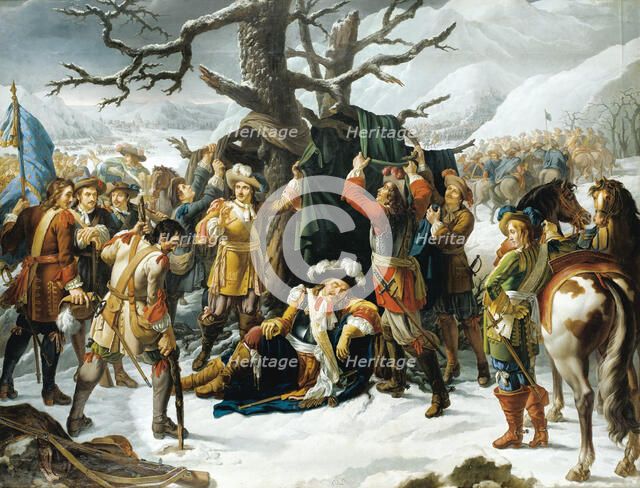 Maréchal de Turenne Asleep on the Eve of the Battle of Turckheim. Artist: Lebel, Charles-Jacques (active Early 19th cen.)