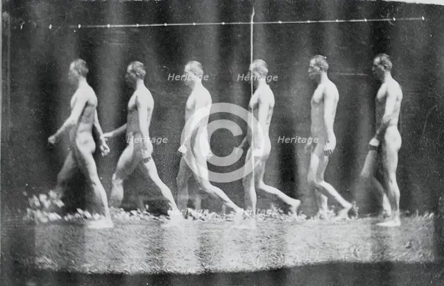 Marey Wheel Photographs of Jesse Godley, 1884. Creator: Thomas Eakins.
