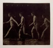 Marey Wheel Photographs of Unidentified Model, 1884. Creator: Thomas Eakins