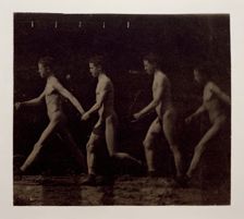 Marey Wheel Photographs of Unidentified Model, 1884. Creator: Thomas Eakins