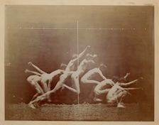 Marey Wheel Photographs of Unidentified Model, 1884. Creator: Thomas Eakins