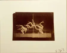 Marey Wheel Photographs of Unidentified Model, 1884. Creator: Thomas Eakins