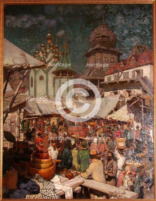 Market. 17th century, 1903. Artist: Vasnetsov, Appolinari Mikhaylovich (1856-1933)