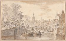 Market near a Canal, 1651. Creator: Jan van Goyen