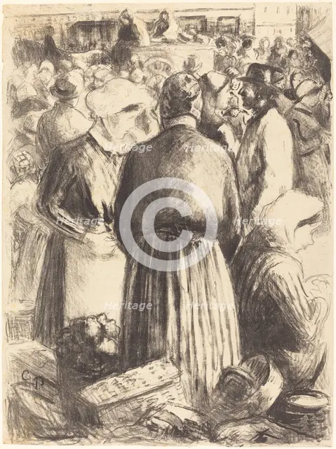 Market at Pontoise (Marche a Pontoise), c. 1895. Creator: Camille Pissarro.