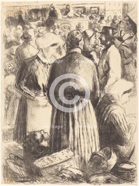 Market at Pontoise (Marche a Pontoise), c. 1895. Creator: Camille Pissarro.
