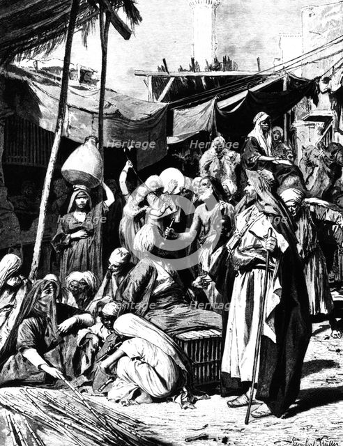 'Market at Tantah, Egypt', 1880. Artist: Unknown