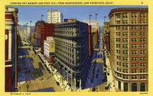 Market and Post Streets from Montgomery Street, San Francisco, California, USA, 1932