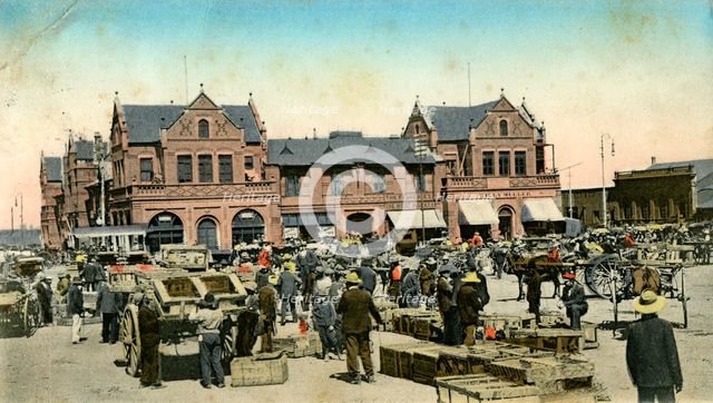 Market buildings, Johannesburg, Transvaal, South Africa, c1904.Artist: Sallo Epstein & Co