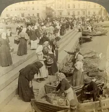 Market boats, Helsinki, Finland.Artist: Underwood & Underwood