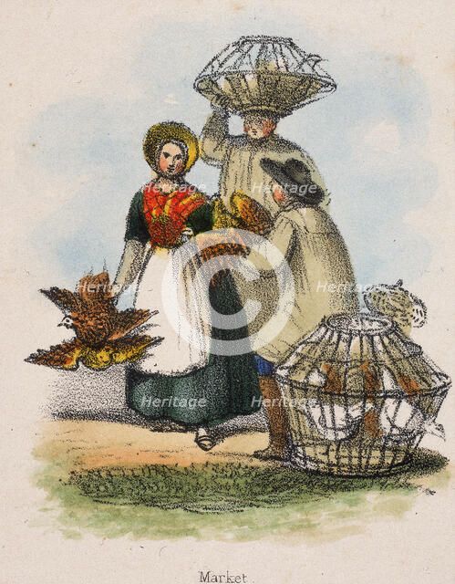 'Market', c1845. Artist: Robert Kent Thomas 