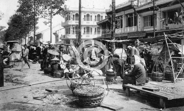 Market, Cholon, Saigon, Vietnam, 20th century(?). Artist: Unknown
