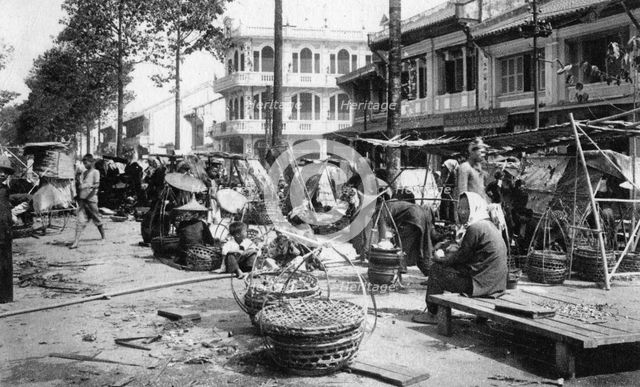 Market, Cholon, Saigon, Vietnam, 20th century(?). Artist: Unknown