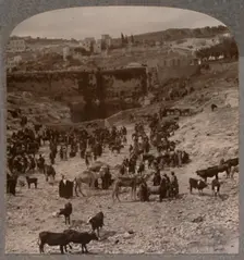 Market day at the Pool of Gihon c1900