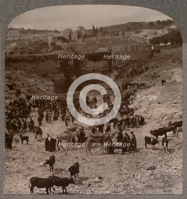 'Market day at the Pool of Gihon', c1900. Artist: Unknown.