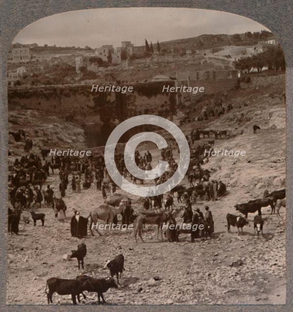 'Market day at the Pool of Gihon', c1900. Artist: Unknown.