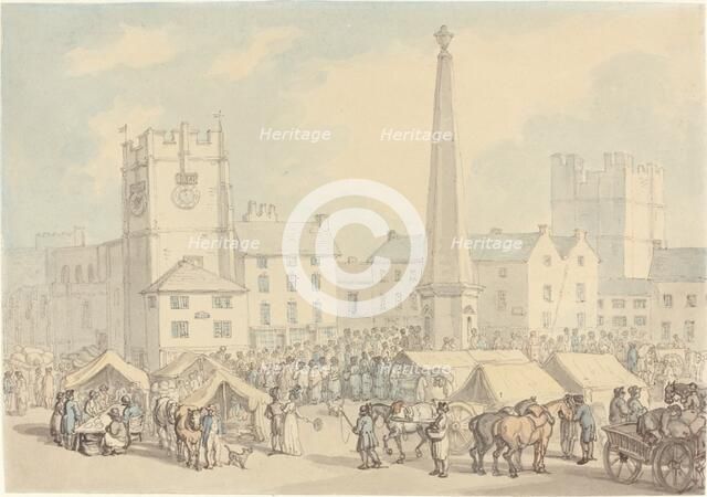 Market Day at Richmond in Yorkshire, c. 1818. Creator: Thomas Rowlandson.