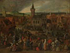 Market Day in a Flemish Town, 1600-1647. Creator: Sebastian Vrancx