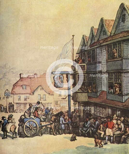 'Market Day outside the Old Red Lion at Greenwich', (1938). Artist: Thomas Rowlandson.