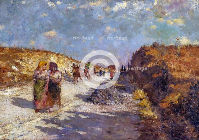 Market day, Rome, c1880. Creator: Girolamo Pieri Nerli.