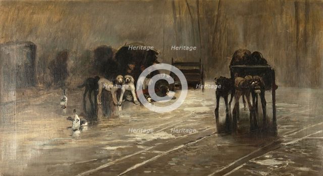 Market dogs, (Memory of Holland), 1876. Creator: Jaume Morera Galicia.