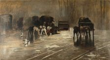 Market dogs, (Memory of Holland), 1876. Creator: Jaume Morera Galicia