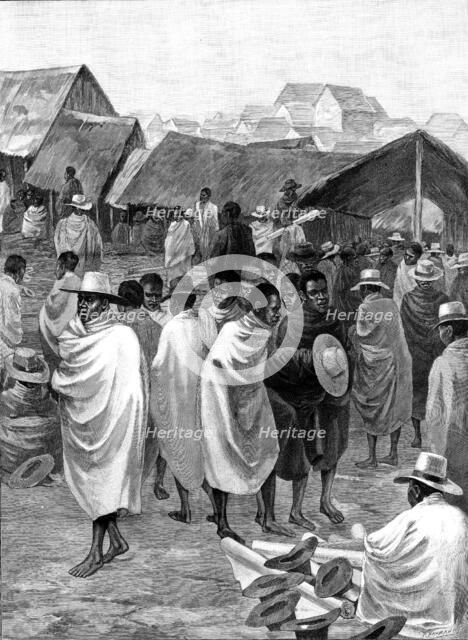 Market for Manchester goods, Antananarivo, Madagascar, 1890. Creator: P Naumann.