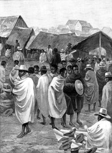 Market for Manchester goods, Antananarivo, Madagascar, 1890. Creator: P Naumann
