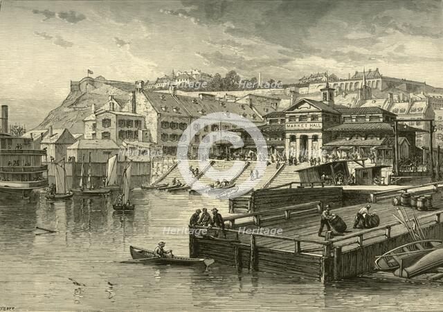 'Market-Hall and Boat-Landing, Quebec', 1874. Creator: John Filmer.