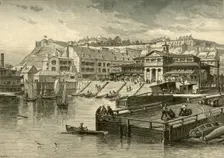 Market-Hall and Boat-Landing, Quebec 1874. Creator: John Filmer