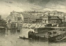 Market-Hall and Boat-Landing, Quebec 1874. Creator: John Filmer