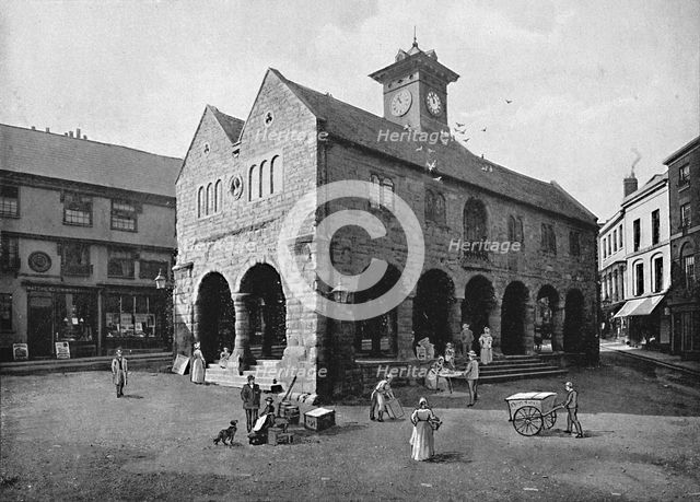 'Market Hall and Kyrle's House, Ross', c1896. Artist: Valentine & Sons.