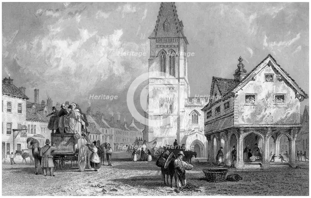 Market Harborough, Leicestershire, 19th century. Artist: S Lacey