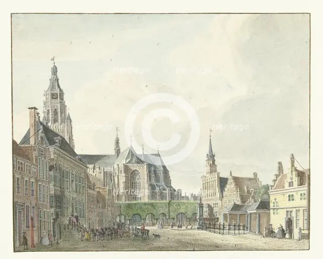 Market in Arnhem, 1741. Creator: Jan de Beyer.