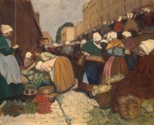 Market in Brest, 1899. Creator: Fernand Piet