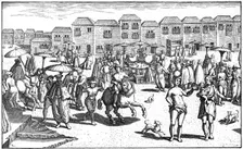 Market in Goa, India, 1599