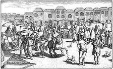 Market in Goa, India, 1599