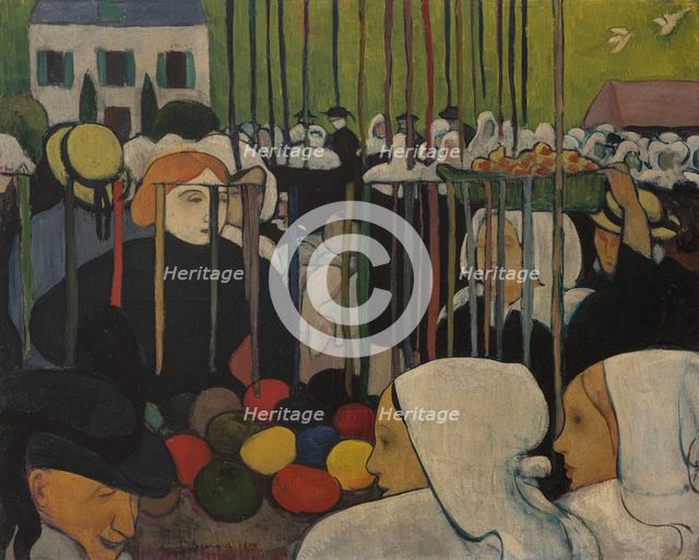 Market in Pont-Aven, 1888. Creator: Bernard, Émile (1868-1941).