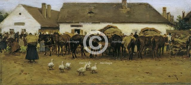 Market in Szolnok, 1870/1880. Creator: August von Pettenkofen.