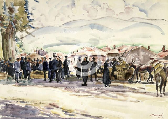 Market in the Pyrenees, 1934. Creator: Verner Thome.